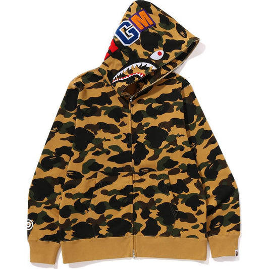 BAPE 1ST Camo Shark Full Zip Hoodie Yellow