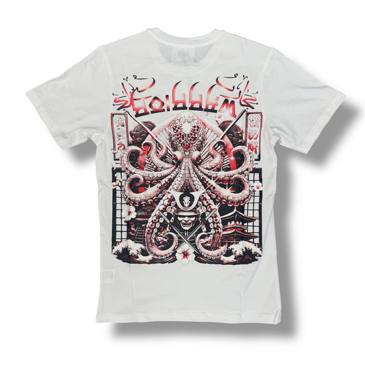 DENIMICITY WARRIOR OF THE SEAS STONED OUT WHITE T-SHIRT