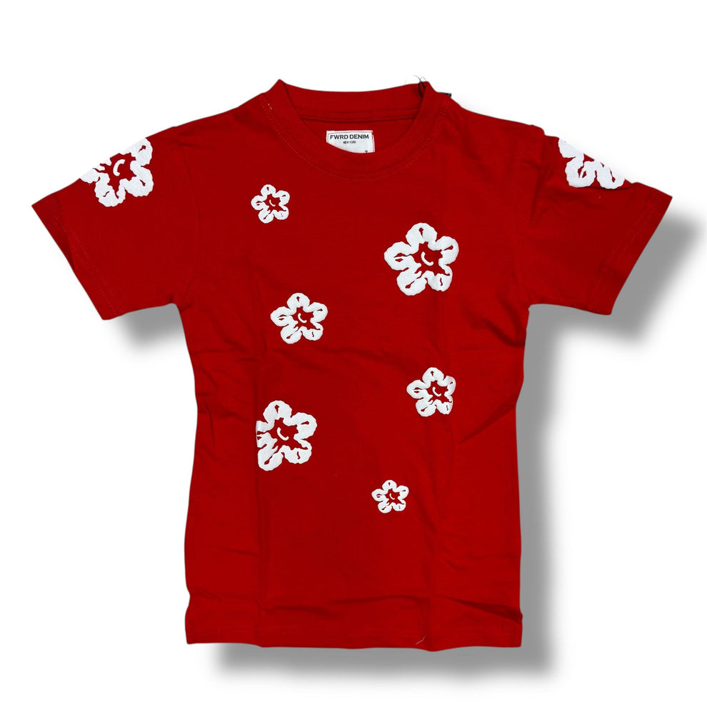 FWRD Tears Flowers Red T-Shirt Boy's