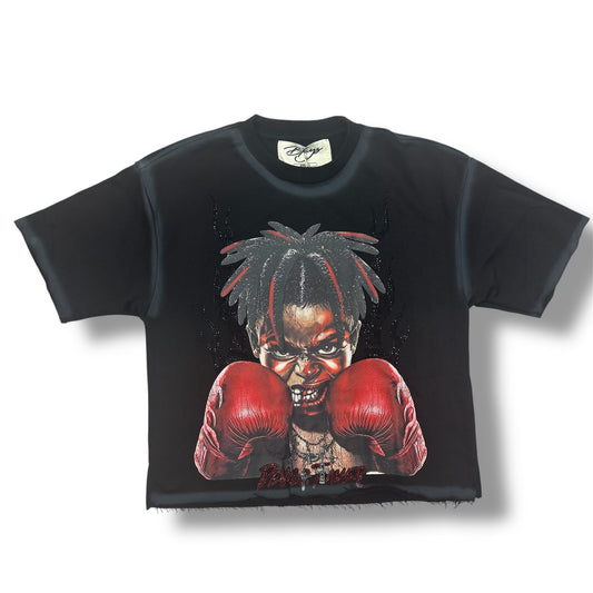 Bkys Heaven Cropped Wash Black T-Shirt
