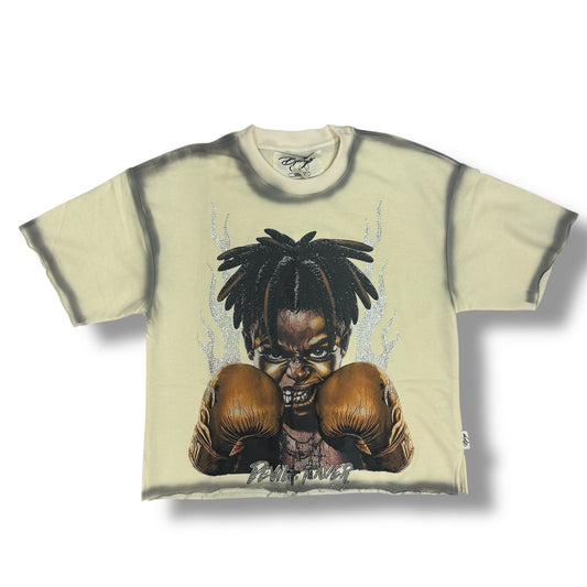 Bkys Heaven Cropped  Off White T-Shirt