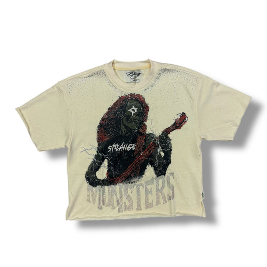 Bkys Monster Cropped Off White T-Shirt