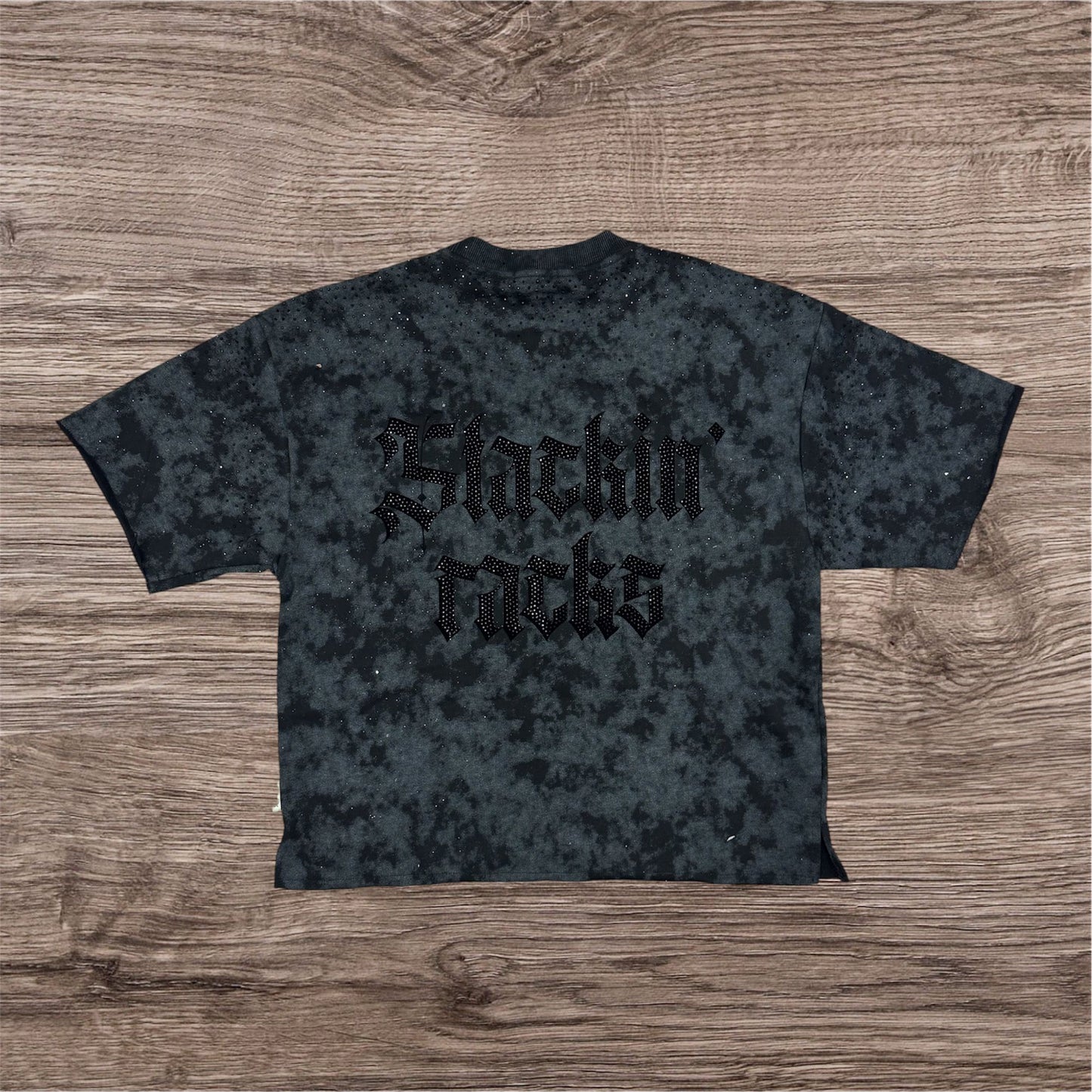 Bkys Stackin Packs Off Black Cropped T-Shirt