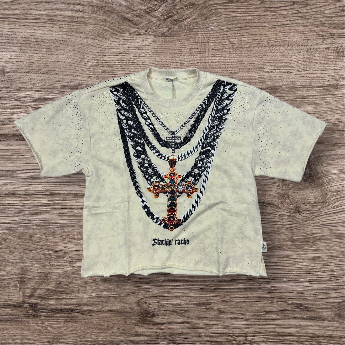 Bkys Stackin Packs Off White  Cropped T-Shirt