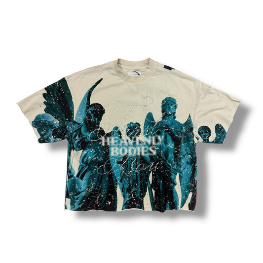 First Row Angle Cream  Cropped T-Shirt
