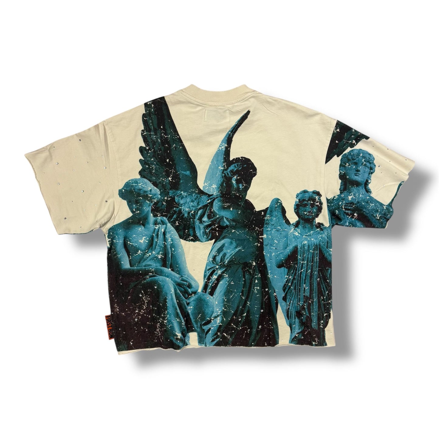 First Row Angle Cream  Cropped T-Shirt