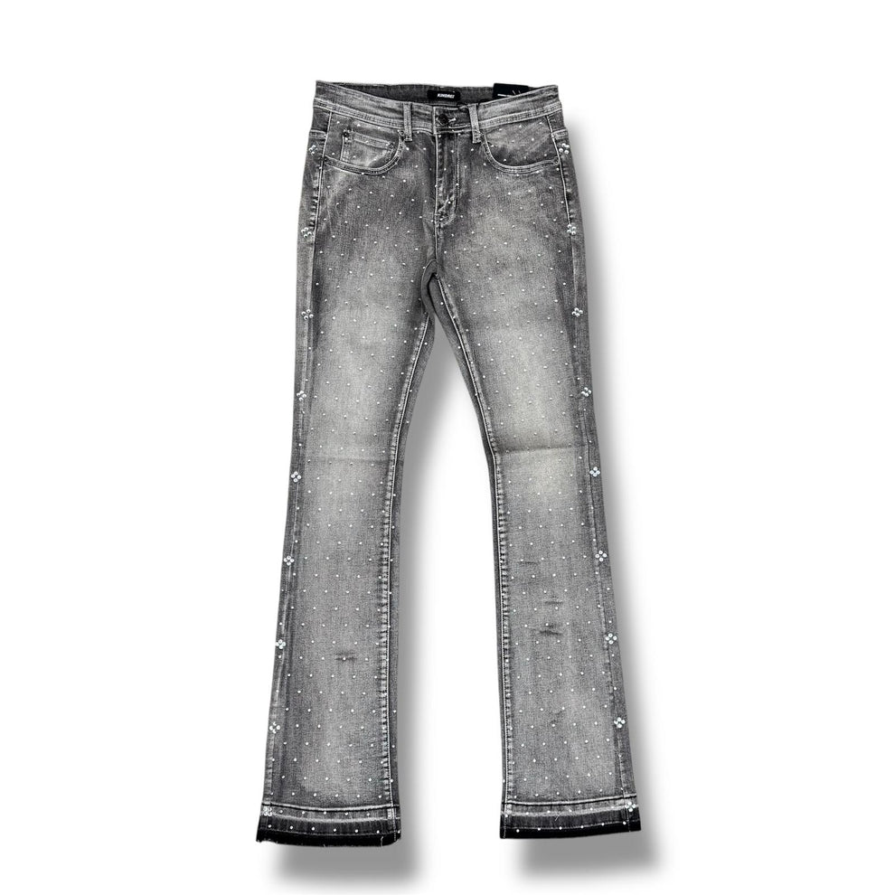 Kindred Rhinestone Denim Jeans Grey