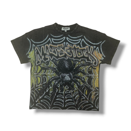 MAJESTIK Spider Web Black  T-Shirt