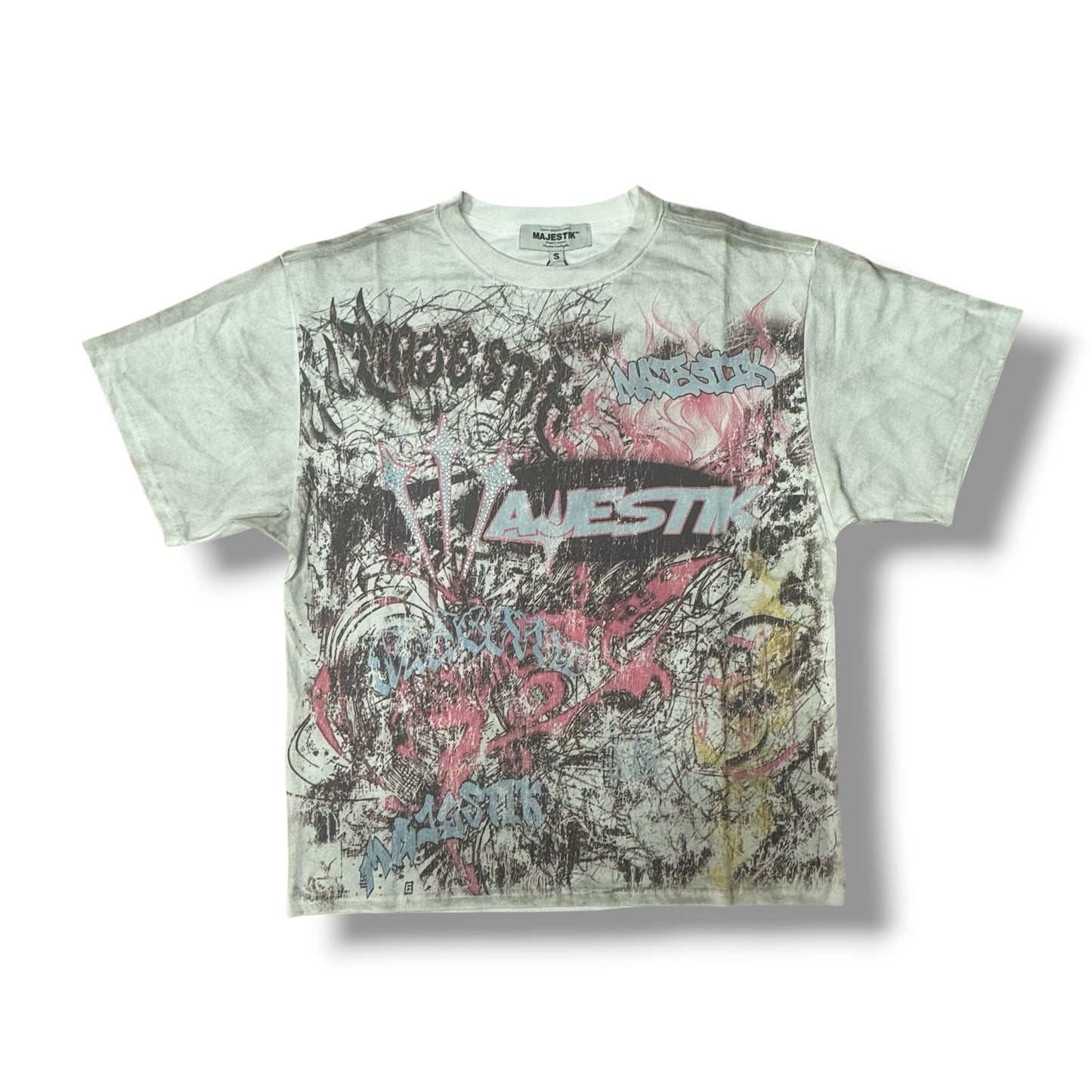 MAJESTIK Scribble Dirty White Black T-Shirt
