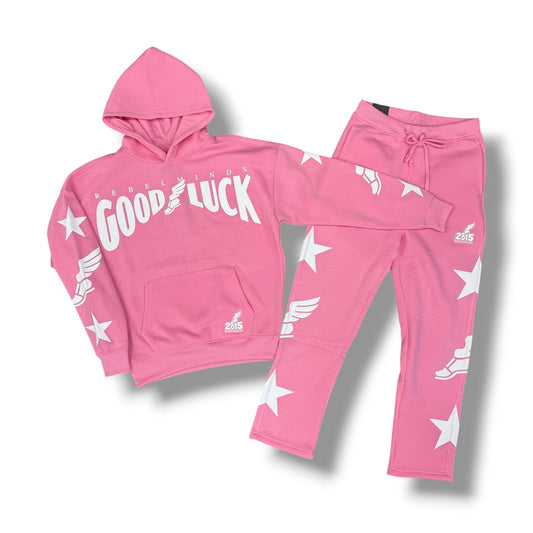 Rebel Minds  Good Luck Pink Jogger Set