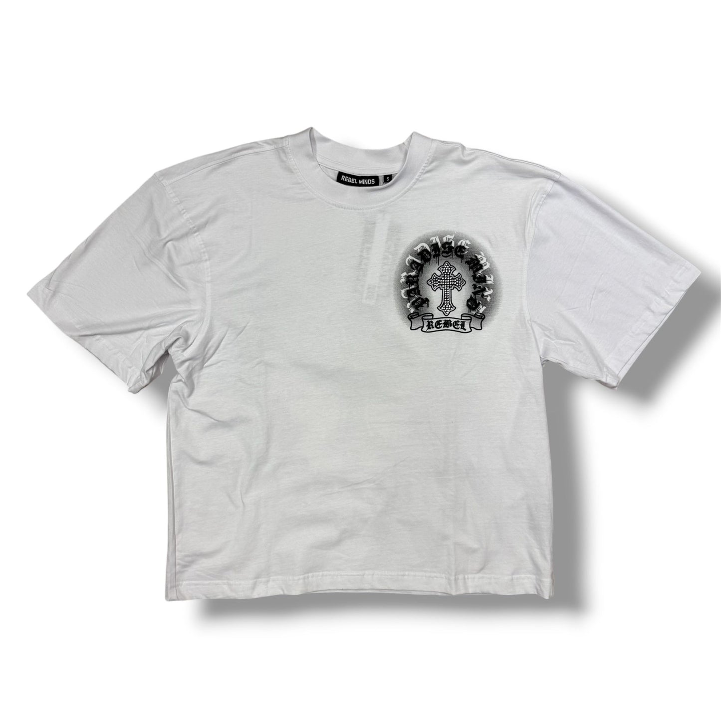 Rebel Minds Cross White T-Shirt