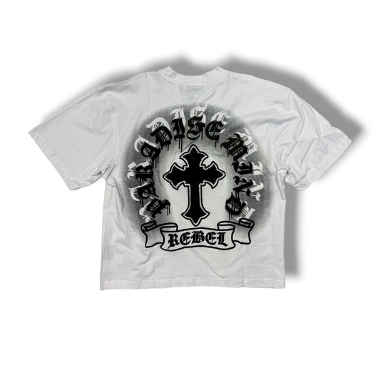 Rebel Minds Cross White T-Shirt