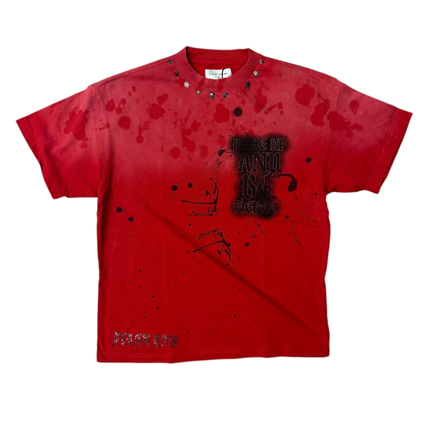 First Row Skeleton  Wash Red T-Shirt