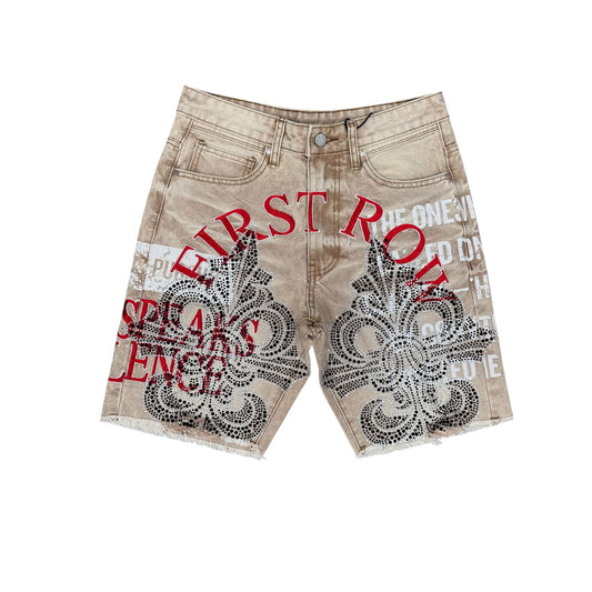 First Row Jeans Shorts Khaki