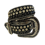 Men's Rhinestones Belt Black