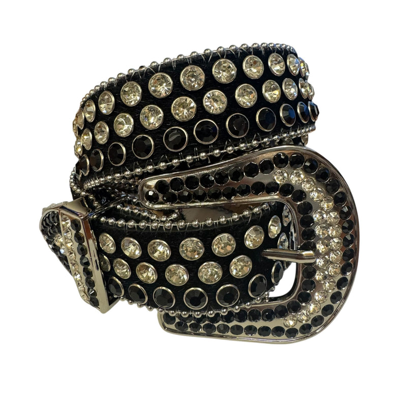 Men's Rhinestones Belt Black