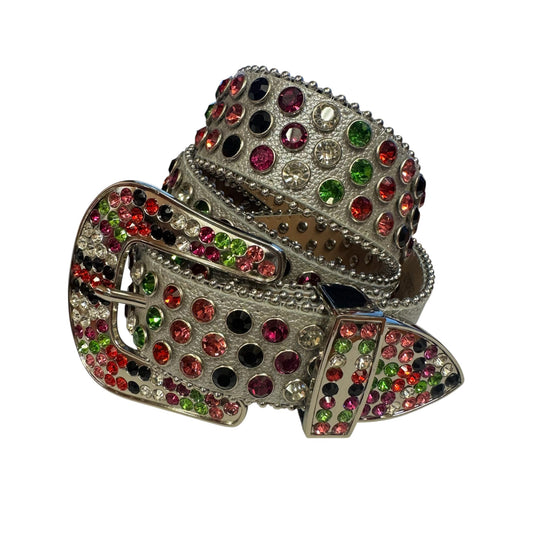 Men's Rhinestones Belt Silver