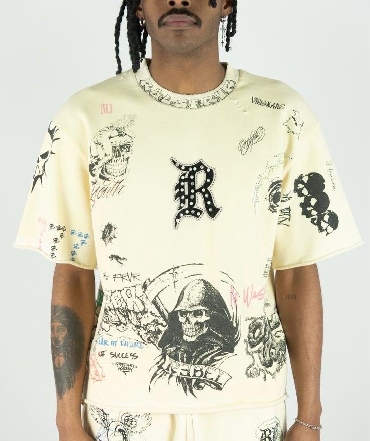 R3bel Denim Culture Cream T-Shirt