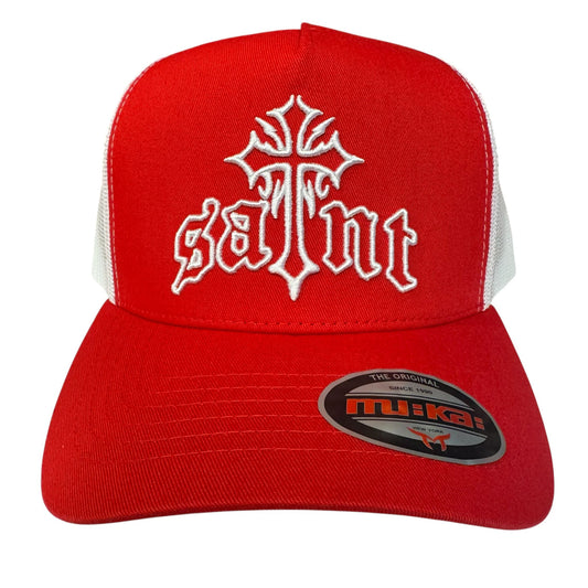 Muka Saint Cross Red/White Snapback Hat