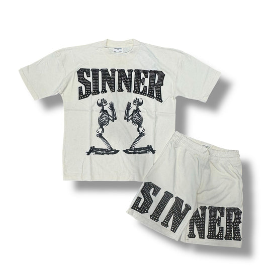 Fwrd Skeleton Sinner Cream Short set