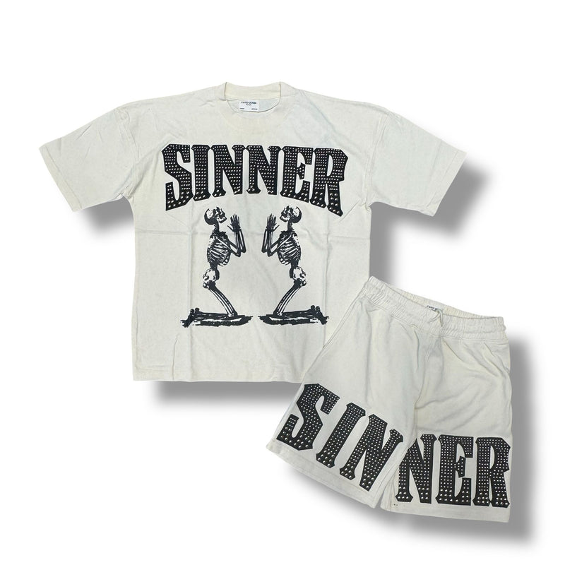 Fwrd Skeleton Sinner Cream Short set