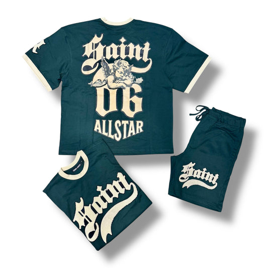 Rebel Minds Saint Hunter Green Short Set