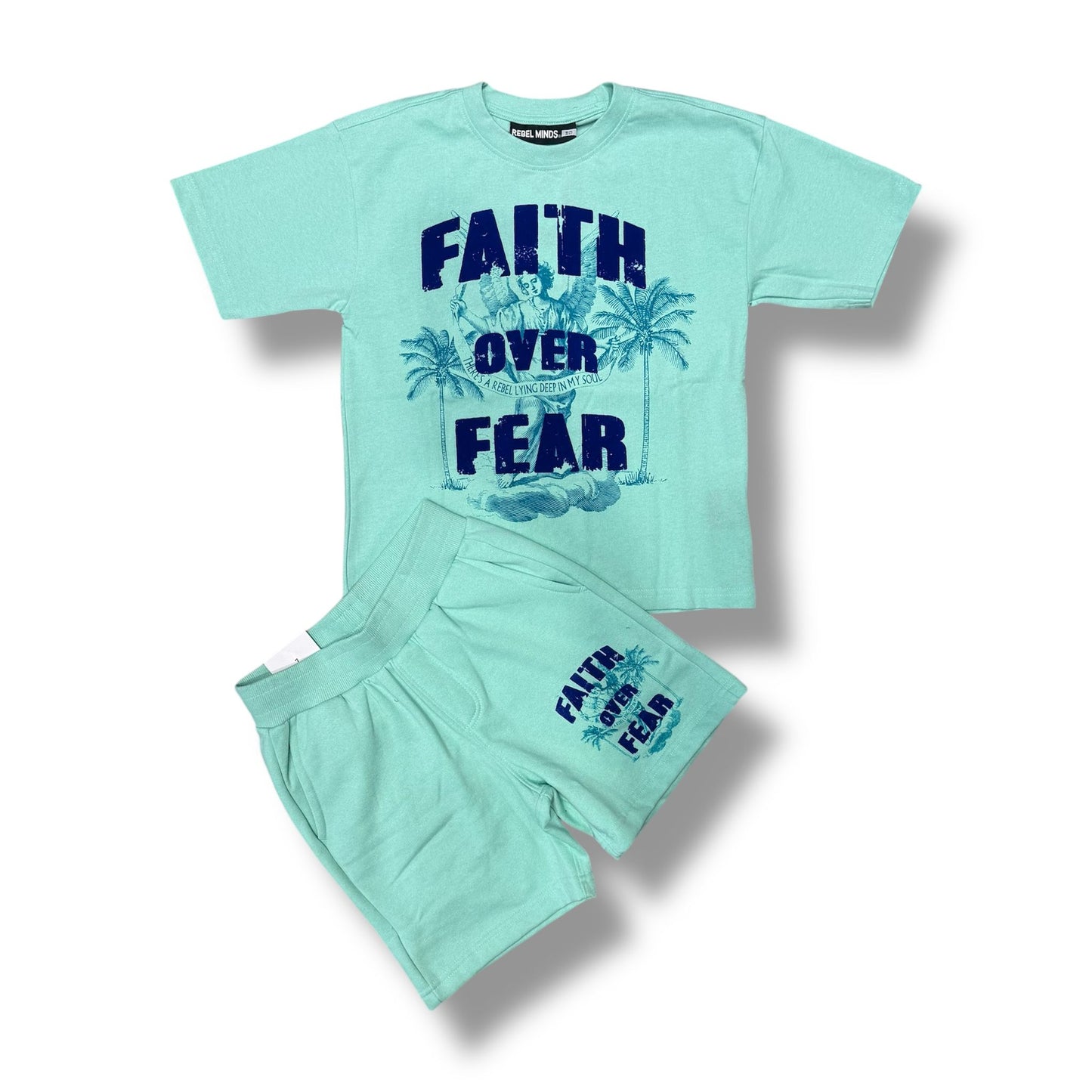Rebel Minds Faith Mint Boy's Short Set