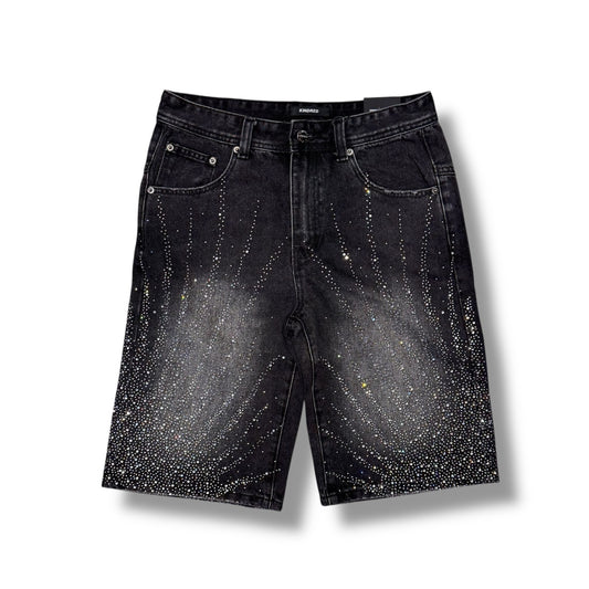 Kindred All Over Rhinestone Shorts Wash Black
