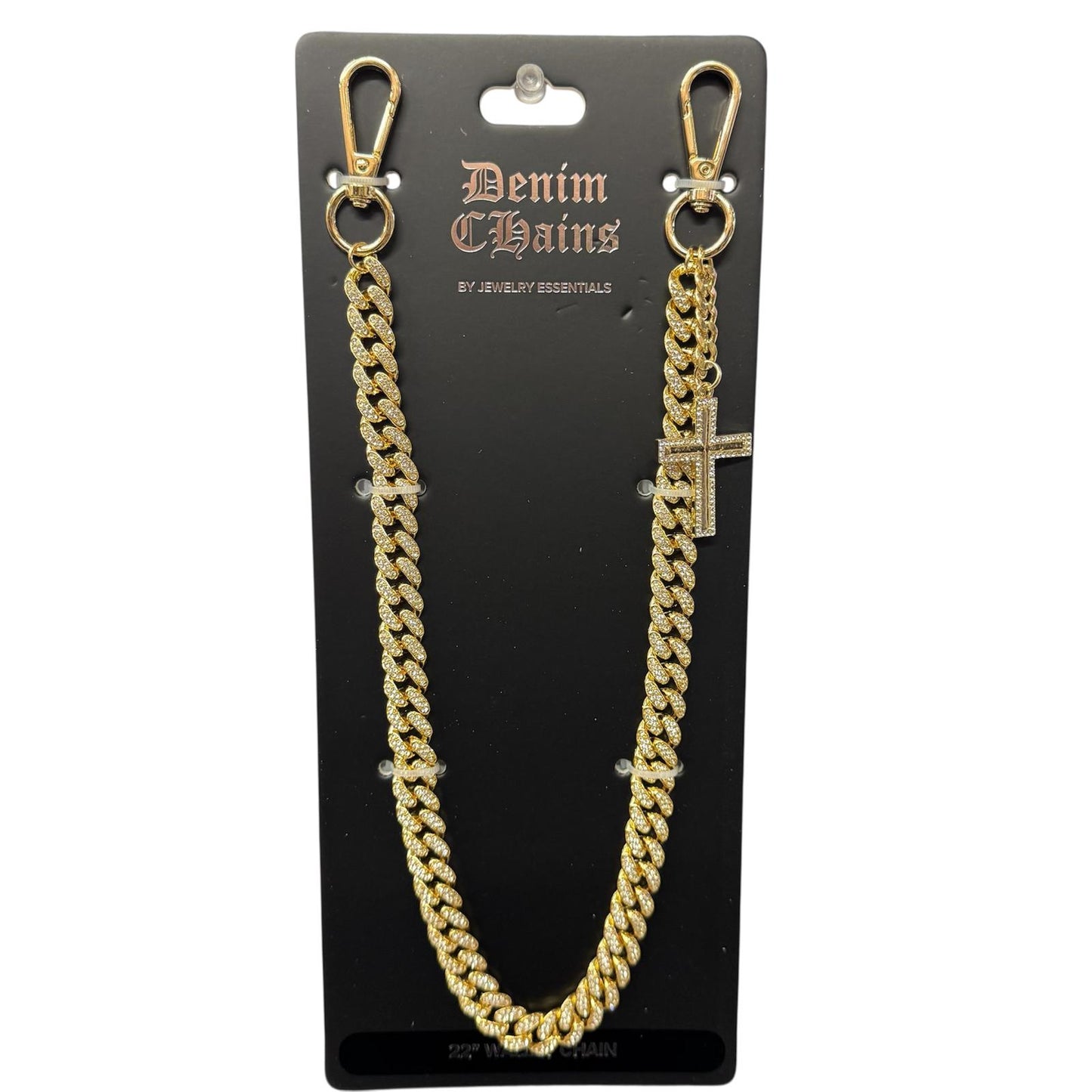 Iced Cross Jeans Chain 22" Gold (Wallet Chain) "268"