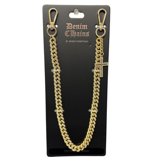 Iced Cross Jeans Chain 22" Gold (Wallet Chain) "268"
