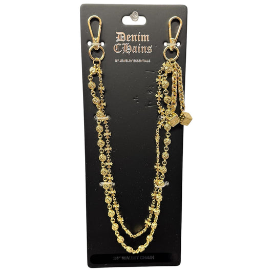 Dice Double  Jeans Chain 24" Gold (Wallet Chain) "172"