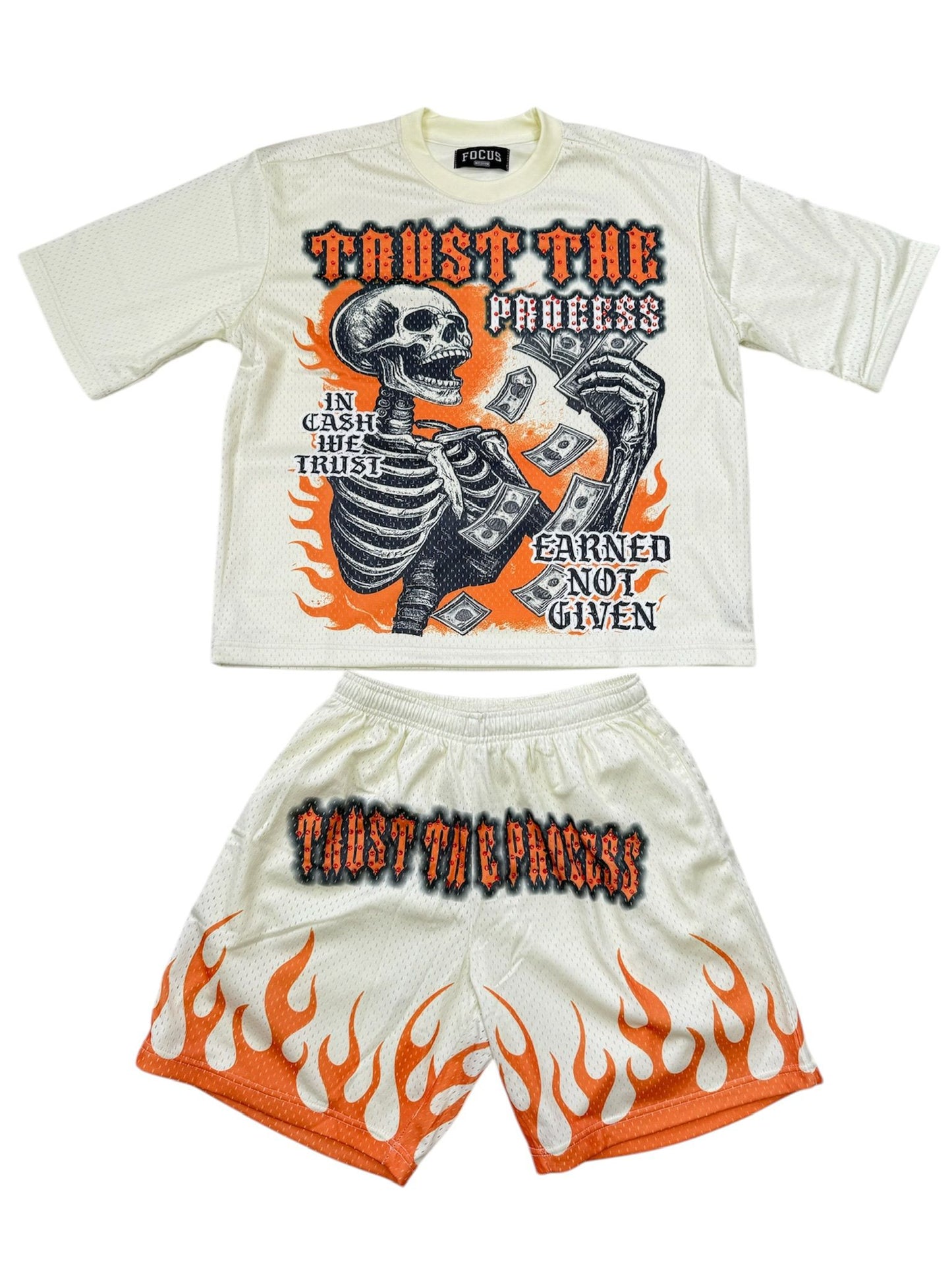 Focus Trust The Process Short Set Ivory