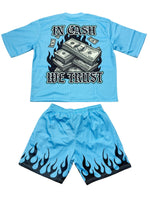 Focus Trust The Process Short Set Sky Blue