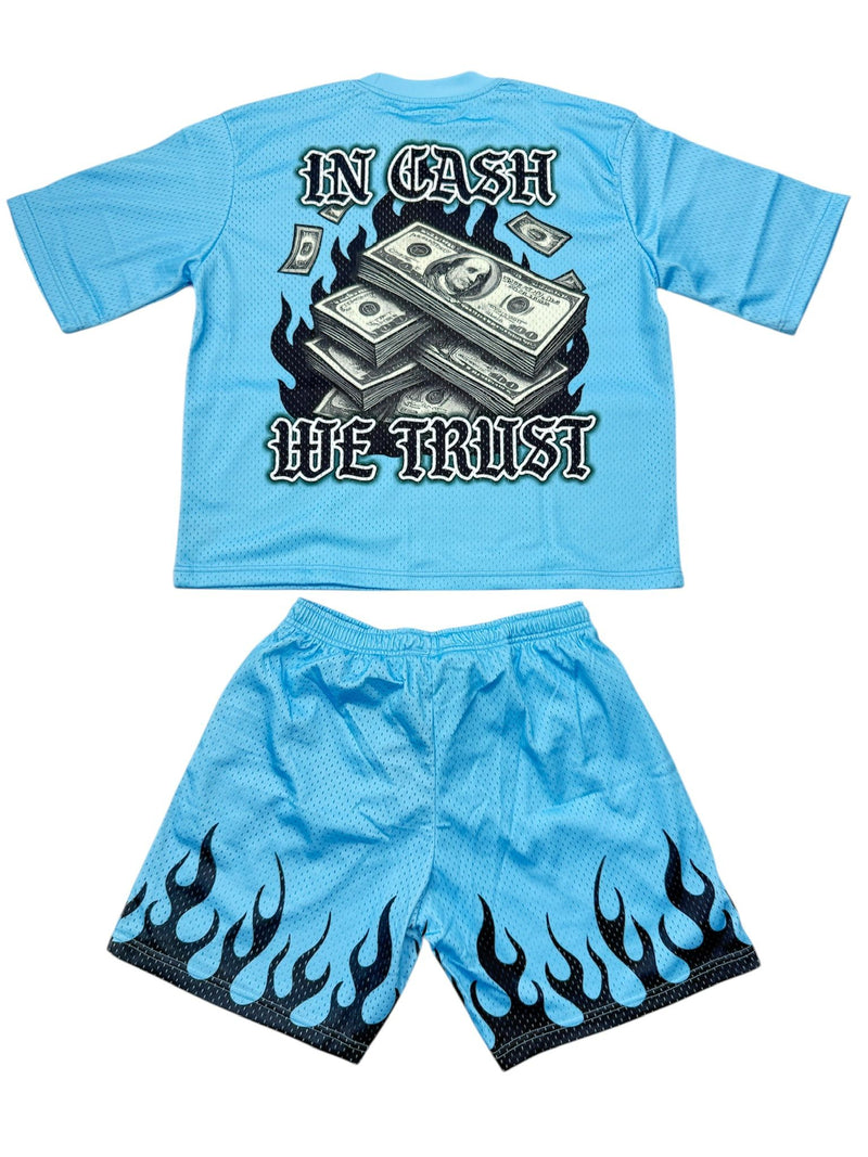 Focus Trust The Process Short Set Sky Blue