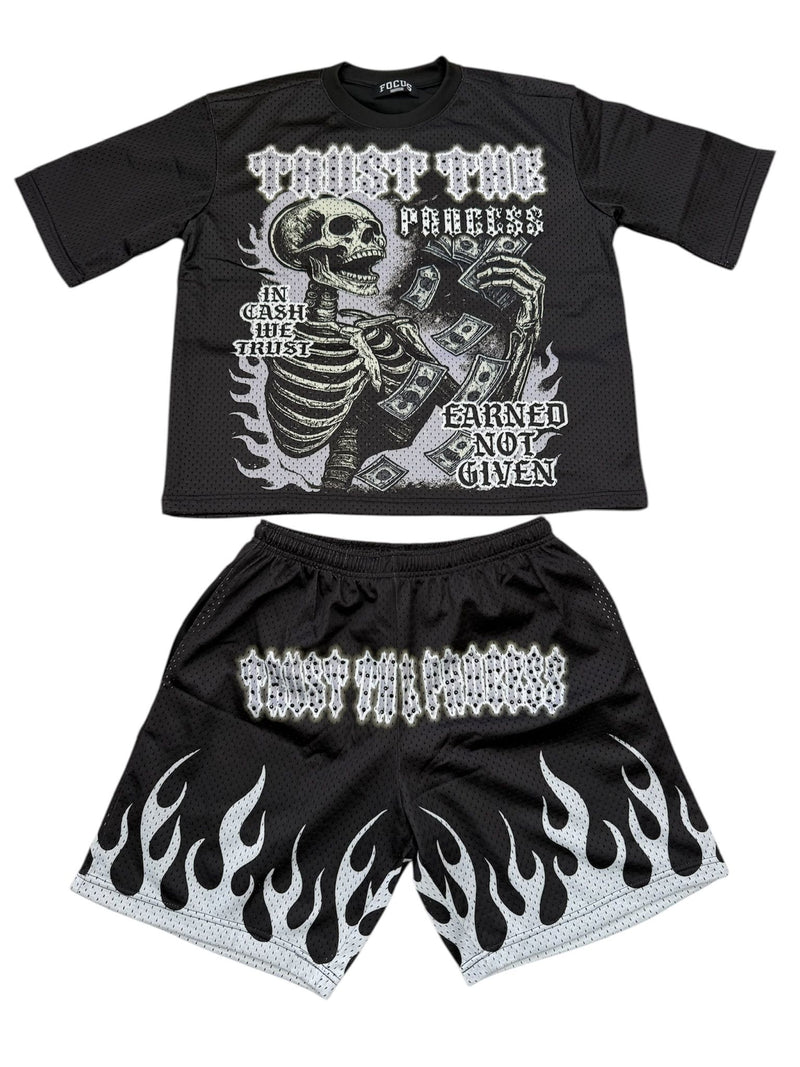 Focus Trust The Process Short Set Black