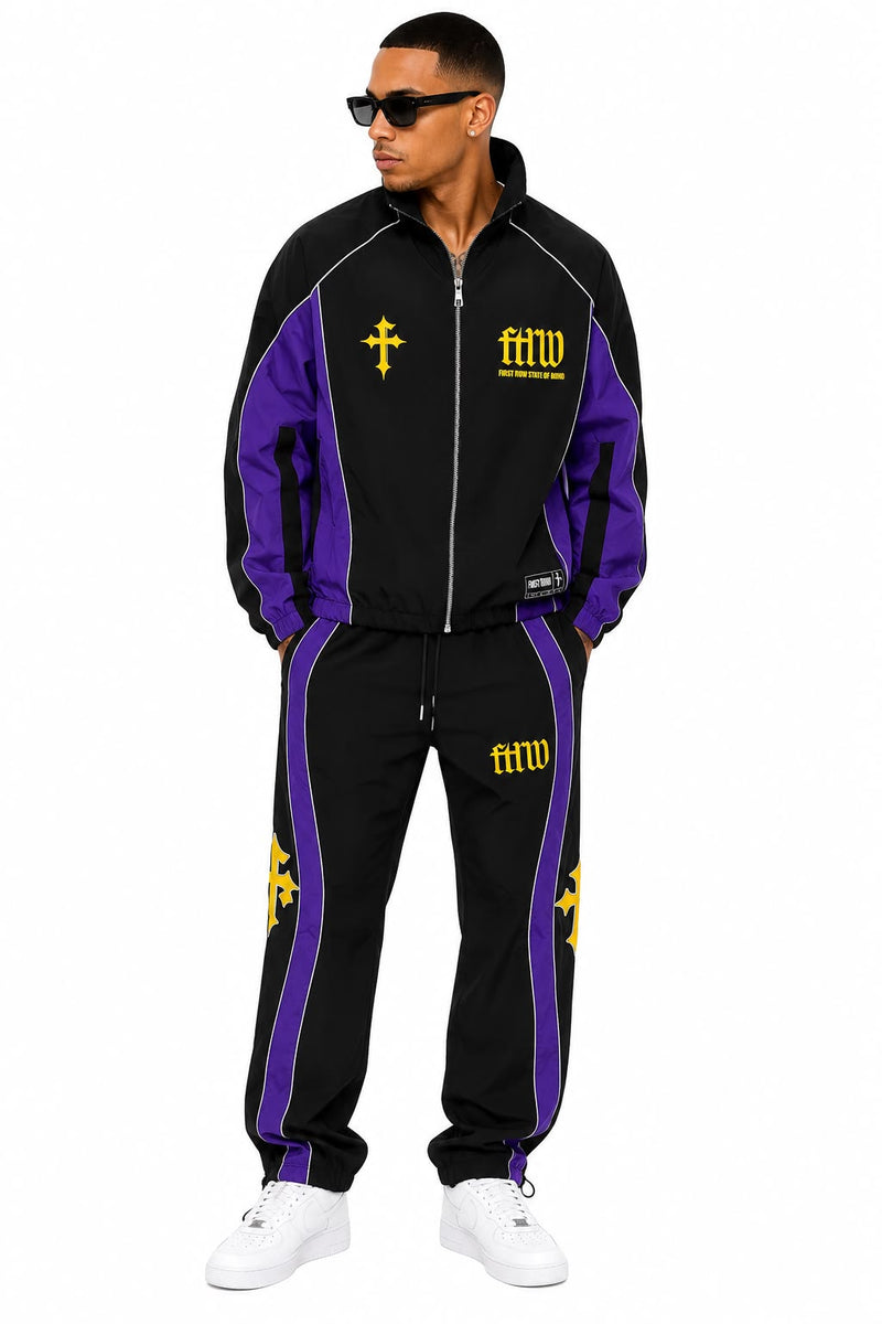 First Row Black & Purple Tracksuit