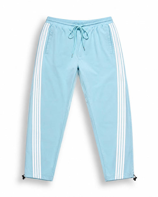 Rebel Minds Light Blue  / White Stripe Nylon Track Pants
