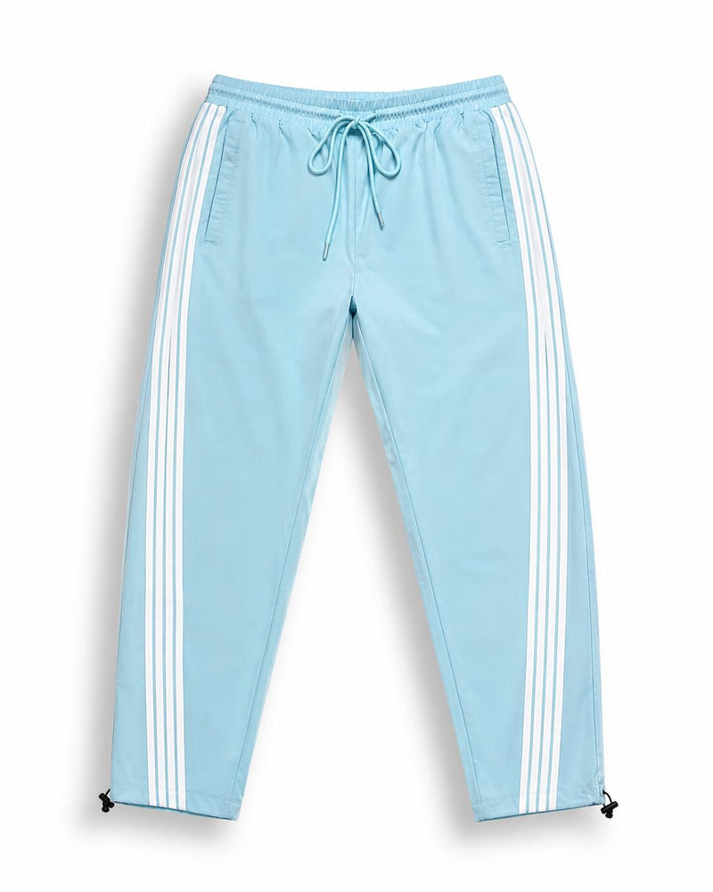 Rebel Minds Light Blue  / White Stripe Nylon Track Pants
