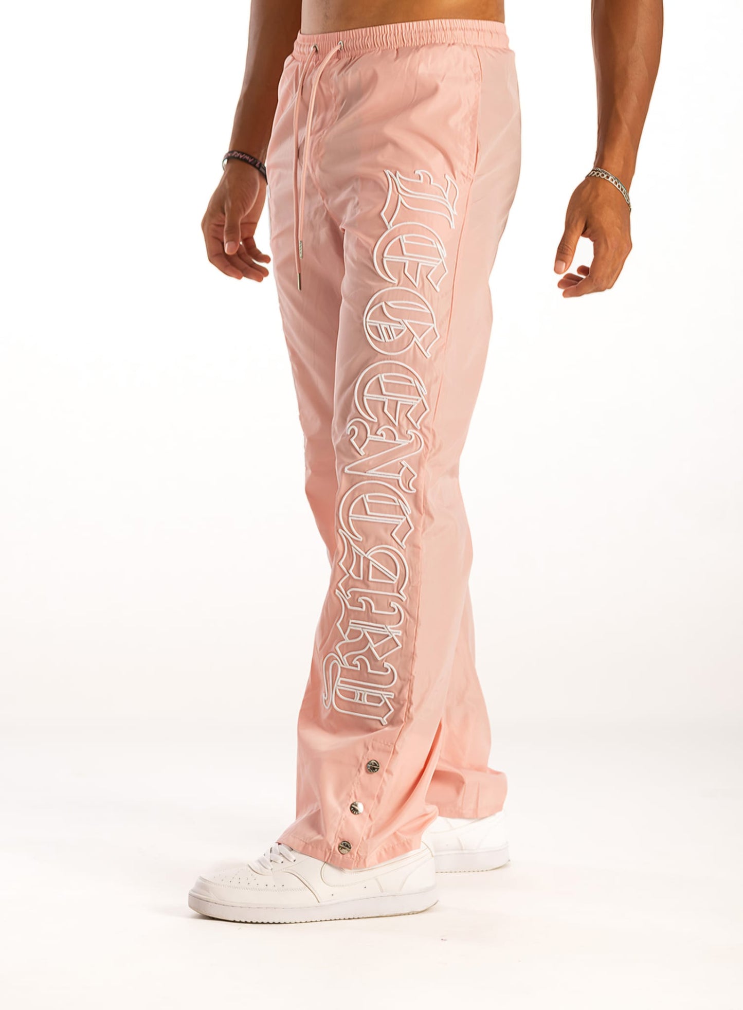 Kindred  Nylon Embroidery Snap Button Pants Pink