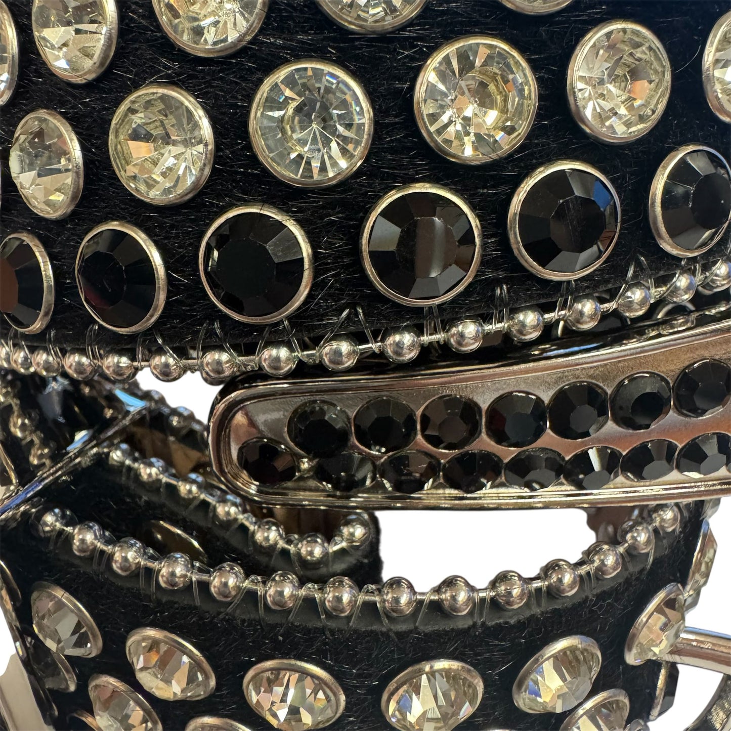 Men's Rhinestones Belt Black