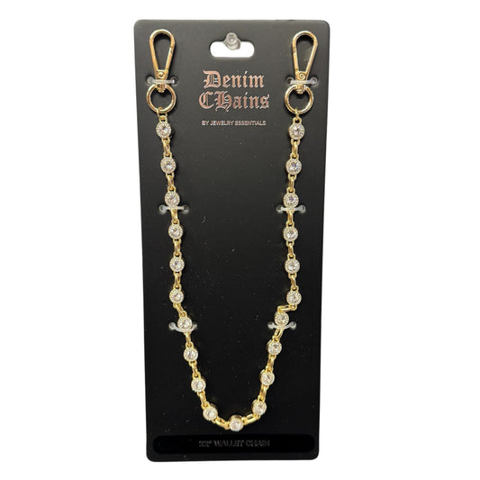 Iced Round Jeans Chain 22" Gold (Wallet Chain) "274"