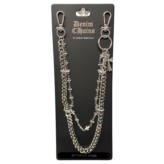 Double Jeans Chain 24" Silver (Wallet Chain) "215"