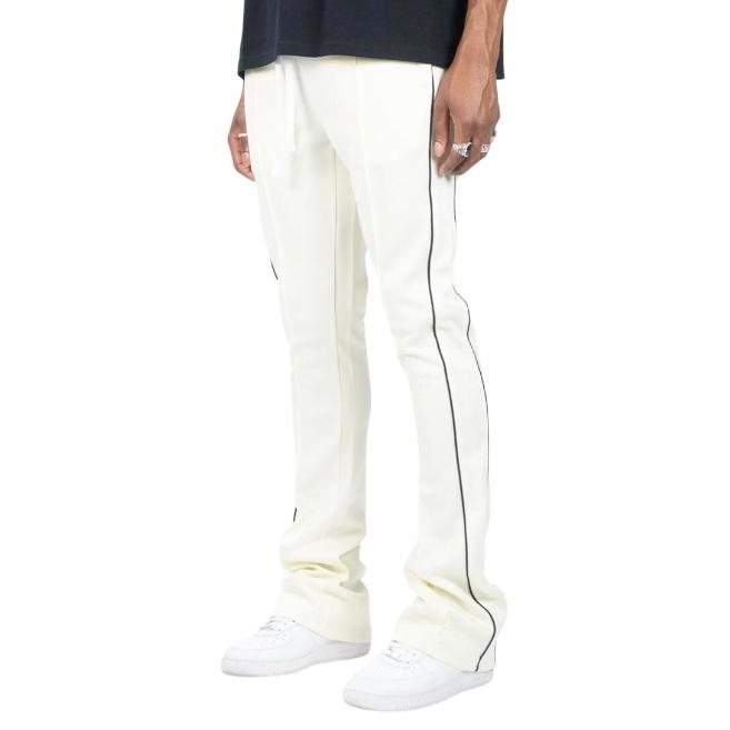 REBEL MINDS STACKED TRACK PANTS CREAM