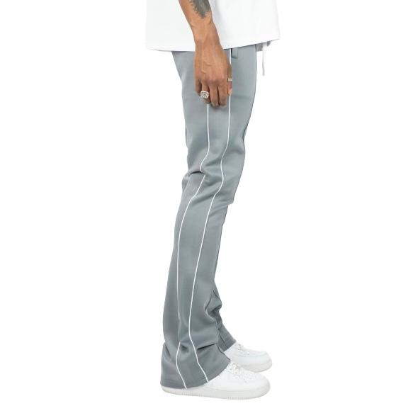 Rebel Minds Grey/White Stacked Flare Stripe Track Pants