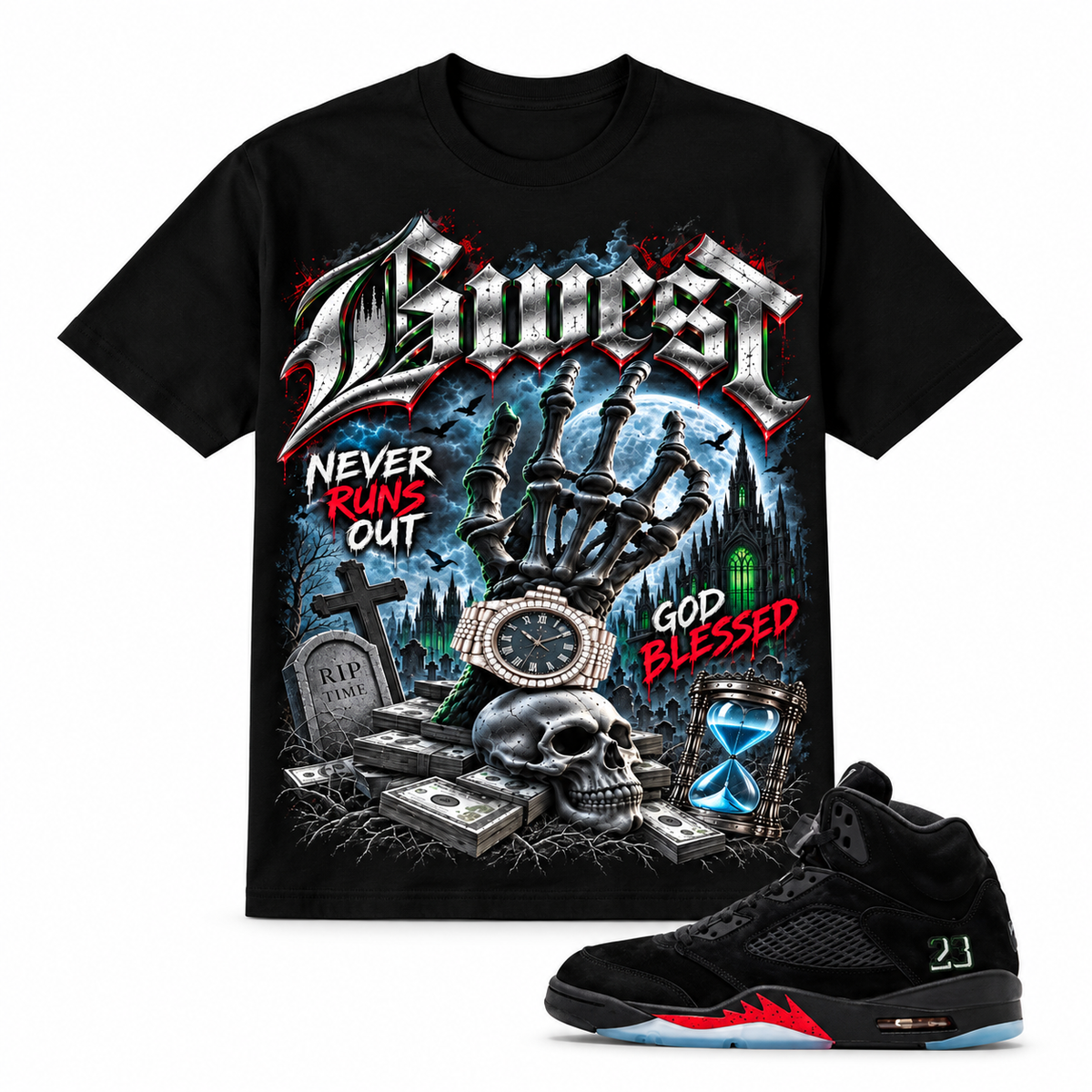 G West God Blessed  Black T-Shirt