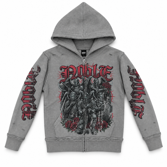 Noble Knight  Kids Grey Zip-Up
