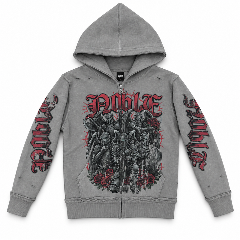 Noble Knight  Kids Grey Zip-Up