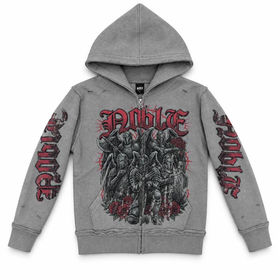 Noble Knight  Kids Grey Zip-Up