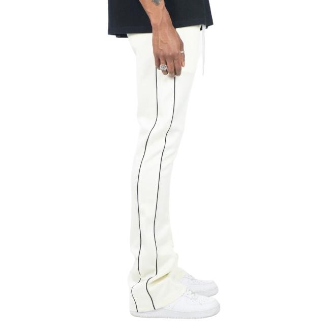 REBEL MINDS STACKED TRACK PANTS CREAM