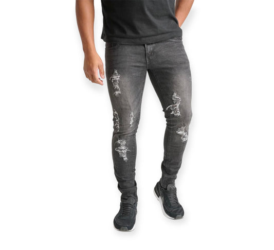 SPARK RIP & REPAIRED BLACK JEANS